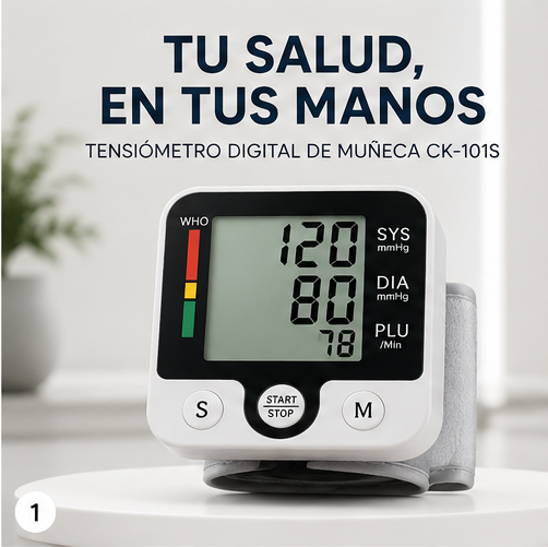 Cuidarte no tiene por qué convertirse en una tarea complicada. El CK-101S te ayuda a incorporar el monitoreo de tu presión a tu rutina de manera práctica y cómoda.